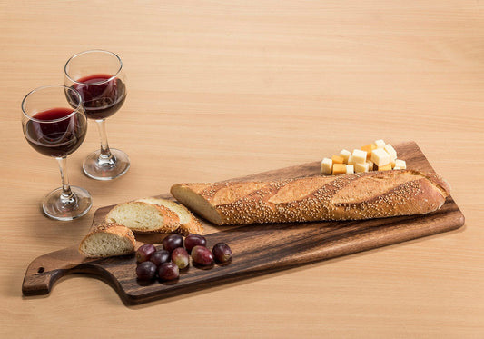 Kalmar Home Long Solid Acacia Wood Cutting & Charcuterie Board